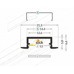 TM-profil LED BEGTIN aluminium elox 2000mm